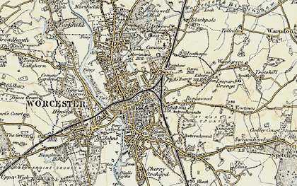 Old map of Worcester in 1899-1902