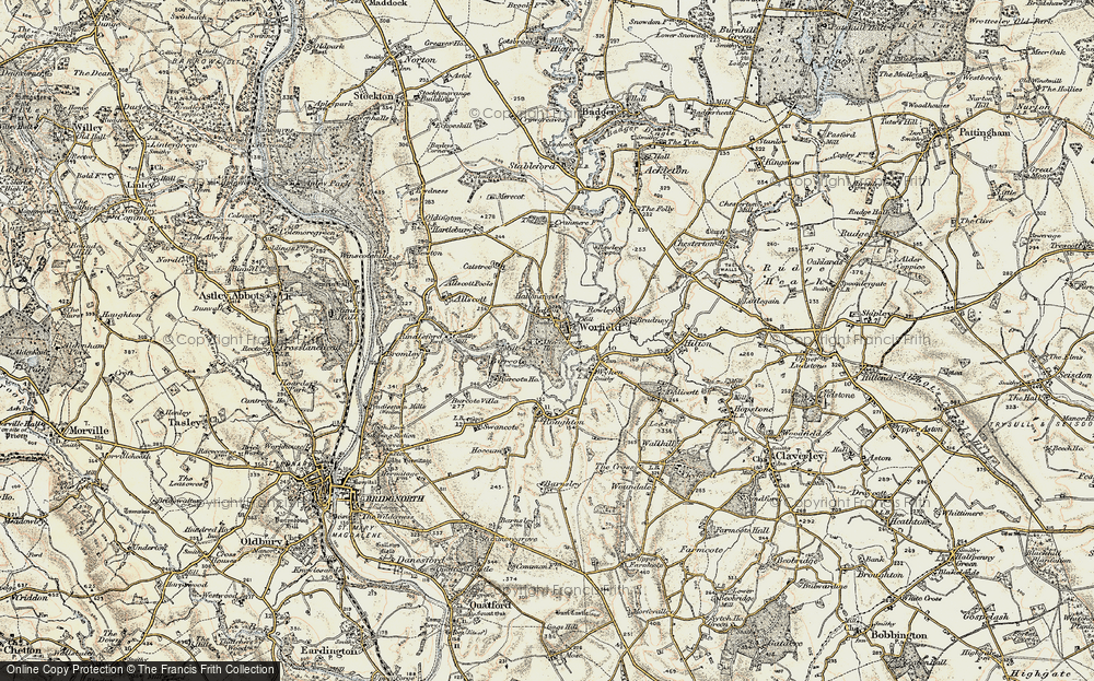 Old Map of Worfield, 1902 in 1902