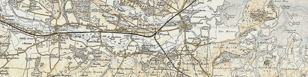 Old map of Worgret in 1899-1909