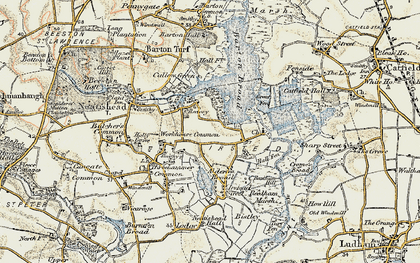 Old map of Workhouse Common in 1901-1902