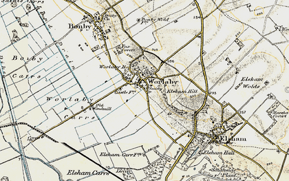 Old map of Worlaby Carrs in 1903-1908