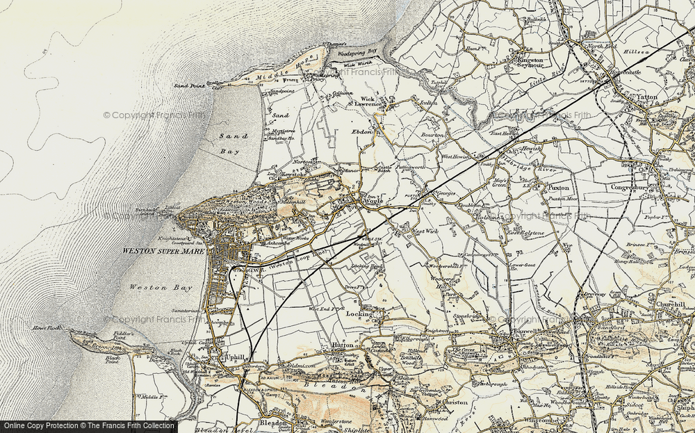 Old Map of Worle, 1899-1900 in 1899-1900