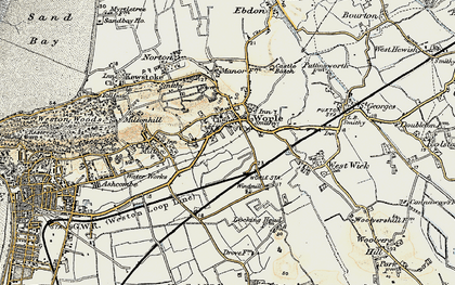 Old map of Worle in 1899-1900