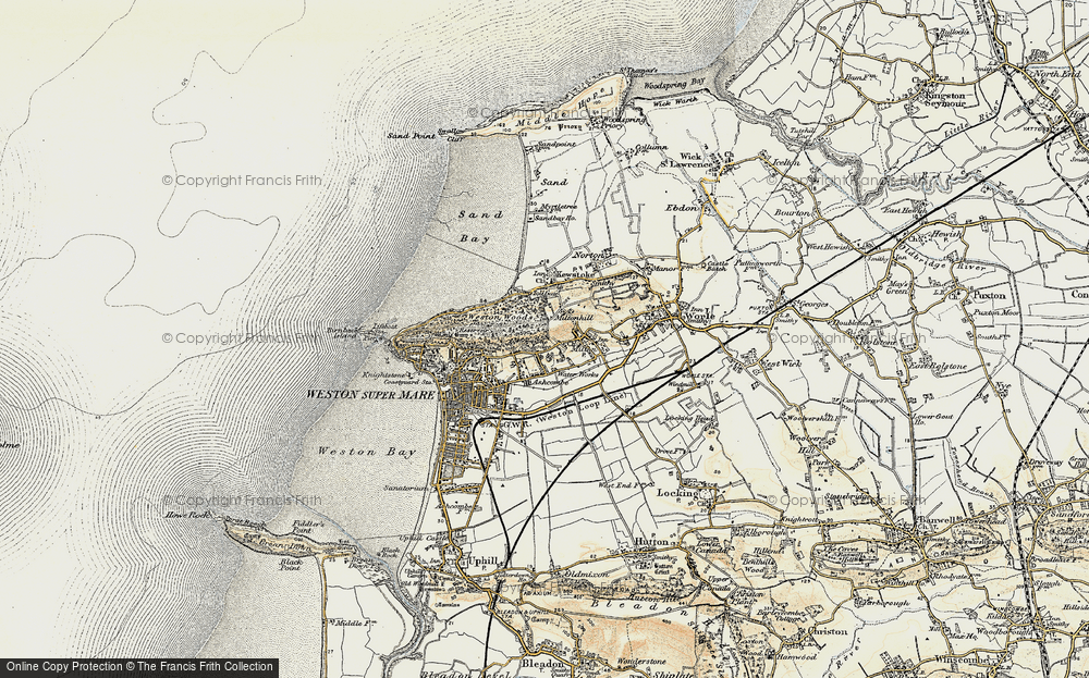 Old Map of Worlebury, 1899-1900 in 1899-1900