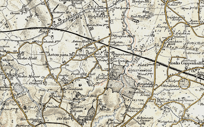 Old map of Worleston in 1902-1903