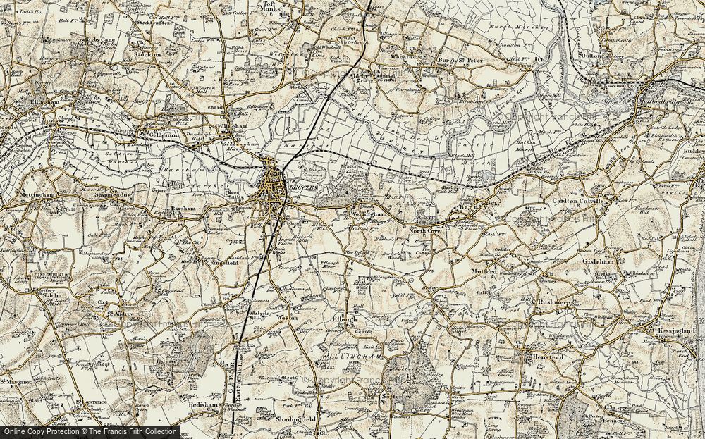Old Map of Worlingham, 1901-1902 in 1901-1902