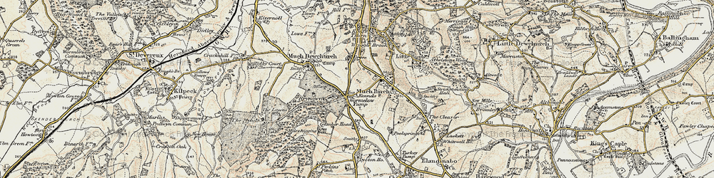 Old map of Wormelow in 1900