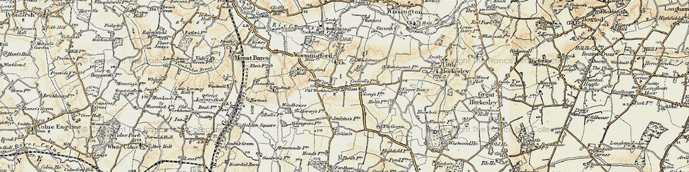 Old map of Wormingford in 1898-1899