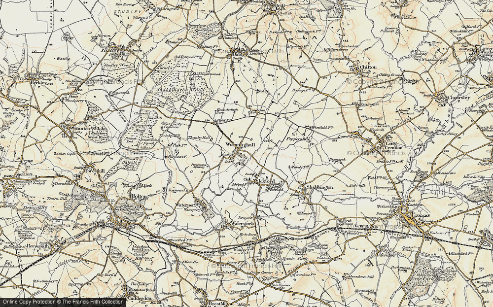 Old Map of Worminghall, 1898-1899 in 1898-1899