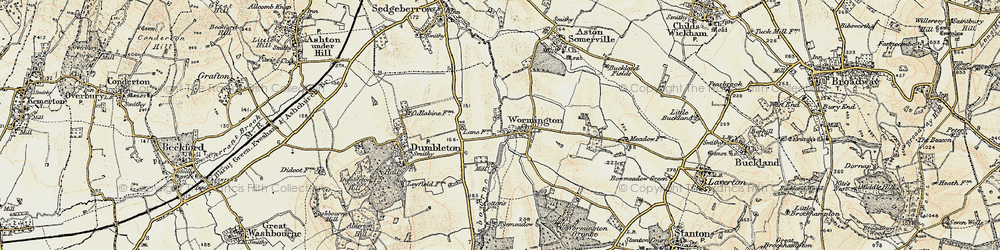 Old map of Wormington in 1899-1901