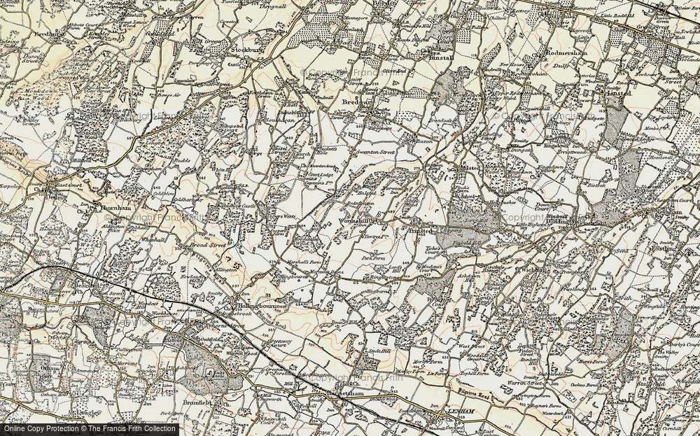 Old Map of Wormshill, 1897-1898 in 1897-1898