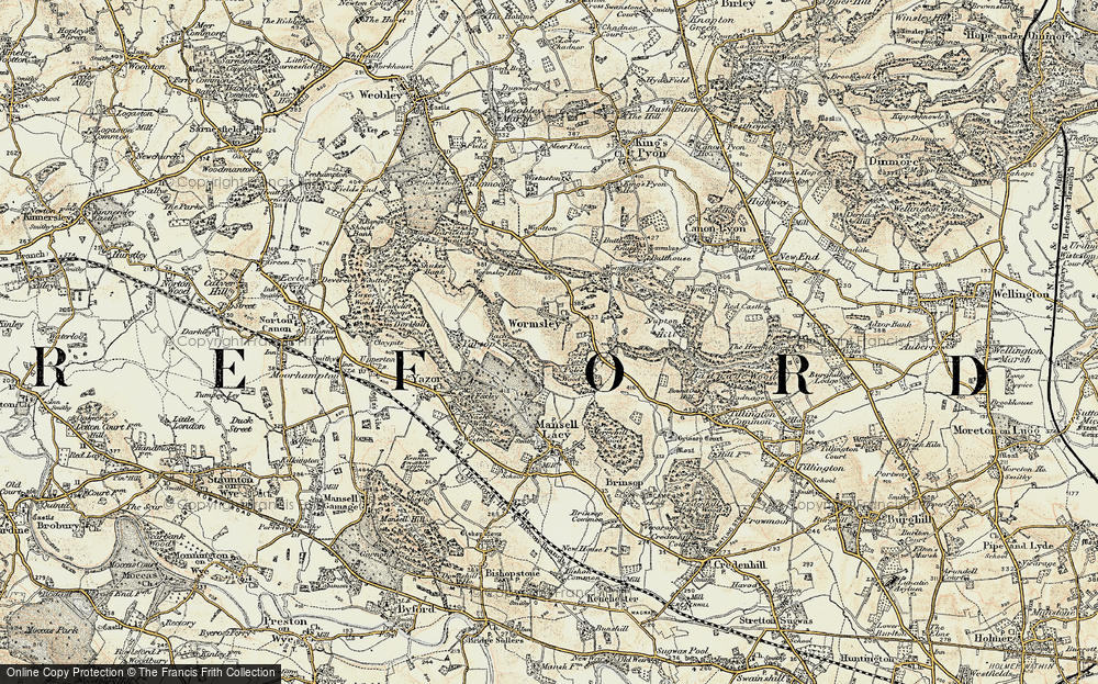 Old Map of Historic Map covering Wormsley Grange in 1900-1901