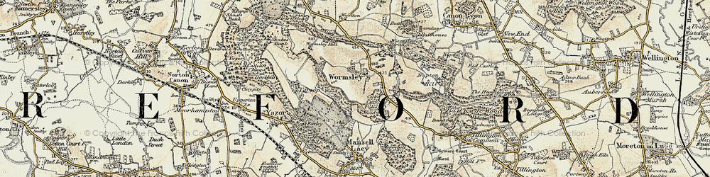 Old map of Wormsley in 1900-1901