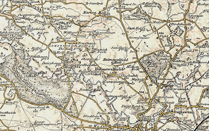 Old map of Wornish Nook in 1902-1903