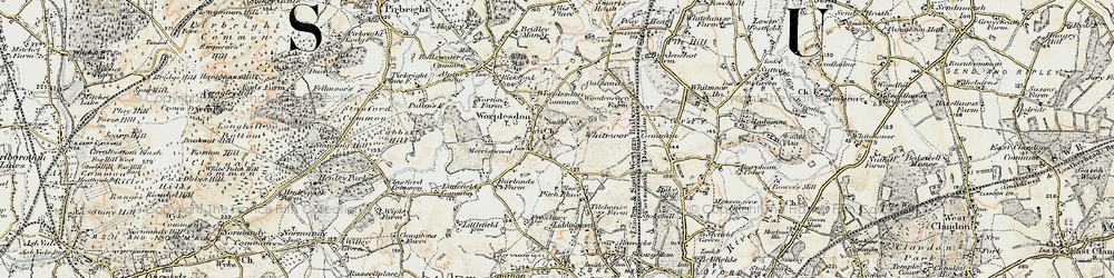 Old map of Whitmoor Common in 1898-1909