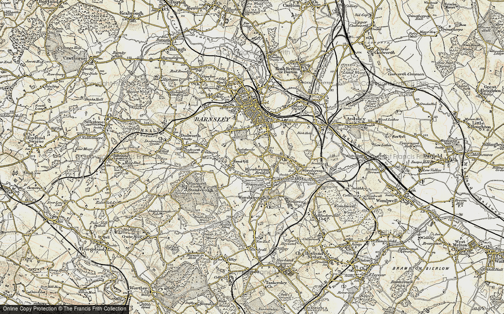 Old Map of Worsbrough Common, 1903 in 1903