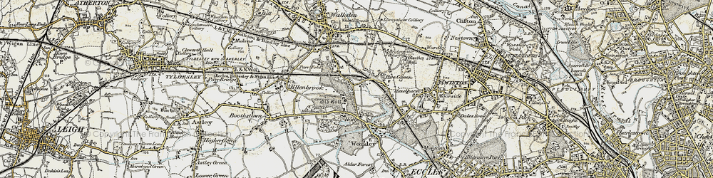 Old map of Worsley in 1903
