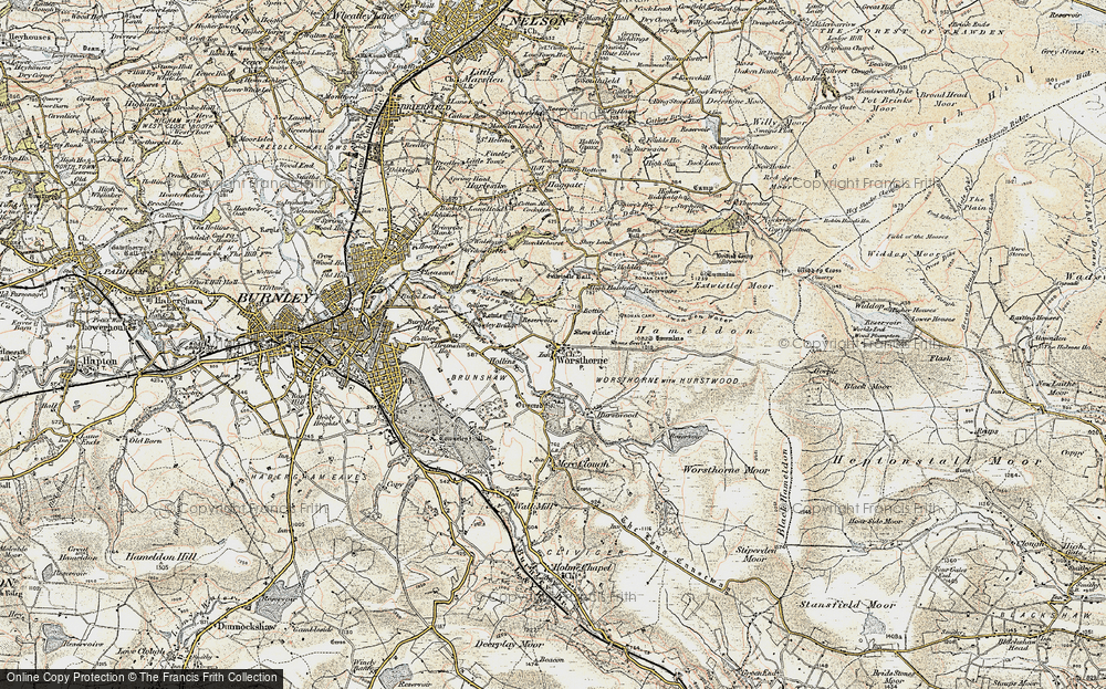 Old Map of Worsthorne, 1903 in 1903