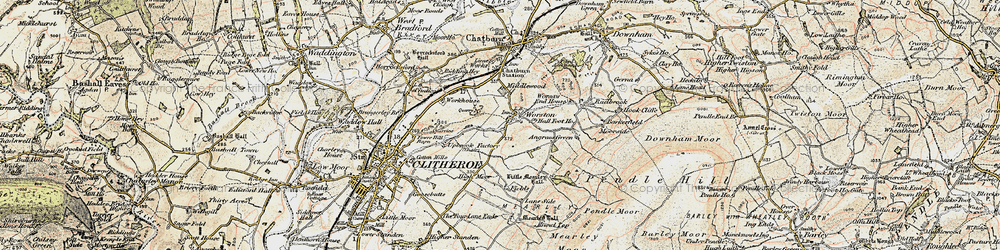 Old map of Worston in 1903-1904