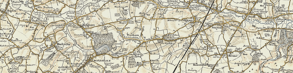 Old map of Wortham in 1901