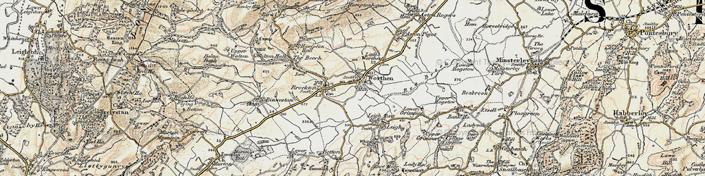 Old map of Worthen in 1902-1903