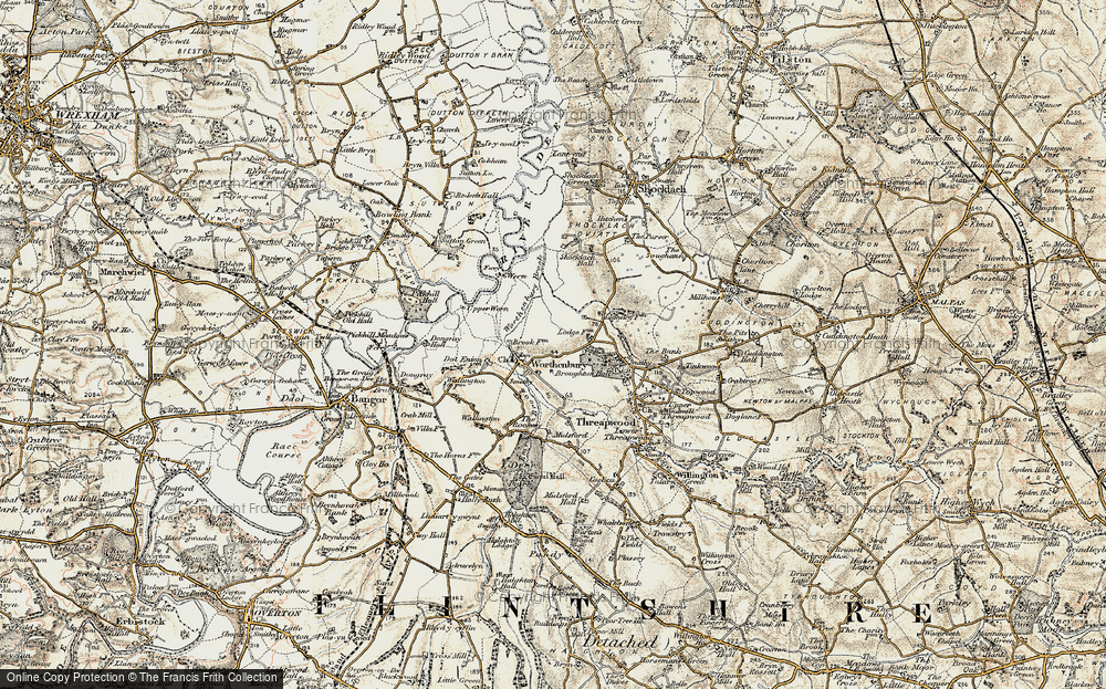 Old Map of Worthenbury, 1902 in 1902