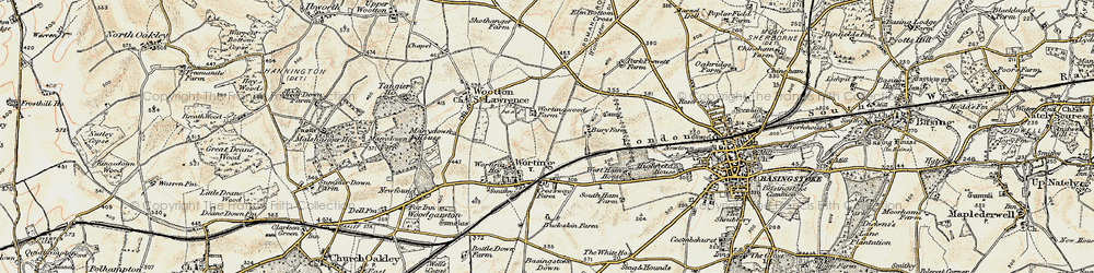 Old map of Worting in 1897-1900