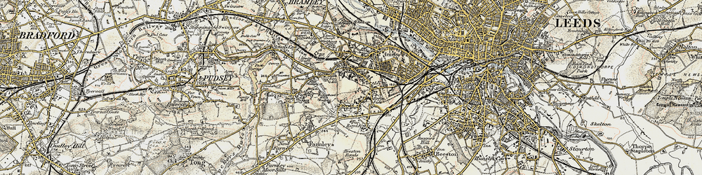 Old map of Wortley in 1903