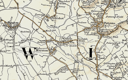 Old map of Worton in 1898-1899