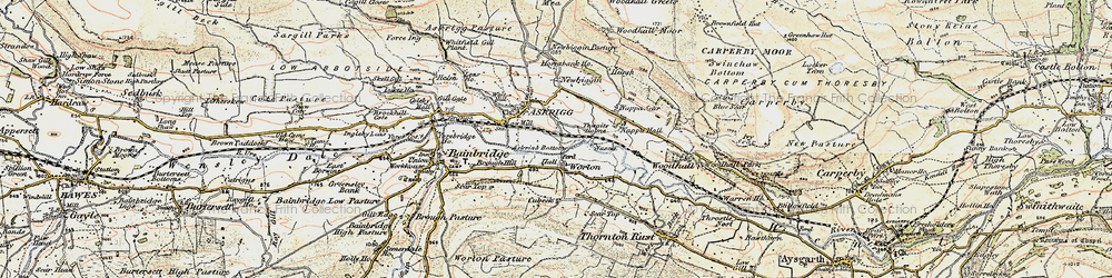 Old map of Askrigg Bottoms in 1903-1904