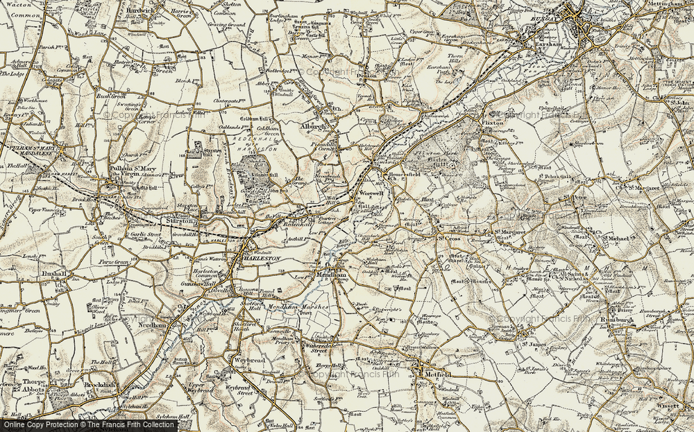 Old Map of Wortwell, 1901-1902 in 1901-1902