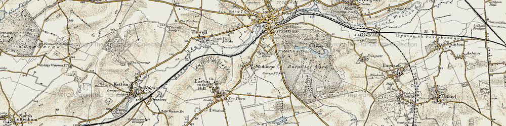 Old map of Wothorpe Ho in 1901-1903
