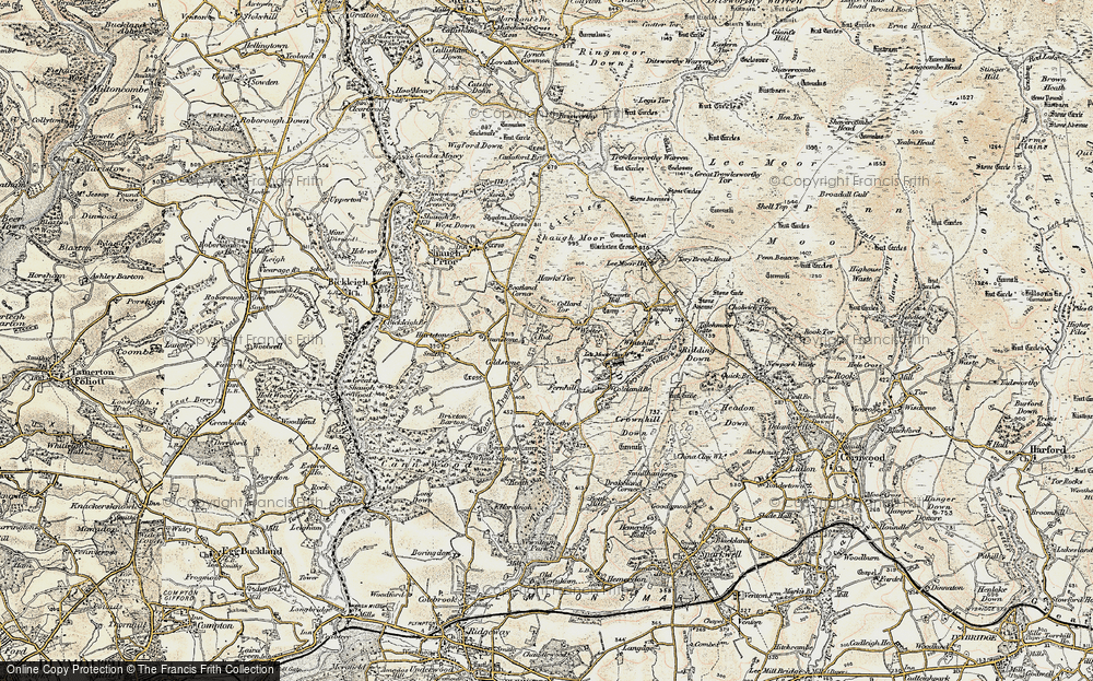 Old Map of Historic Map covering Boringdon Camp in 1899-1900