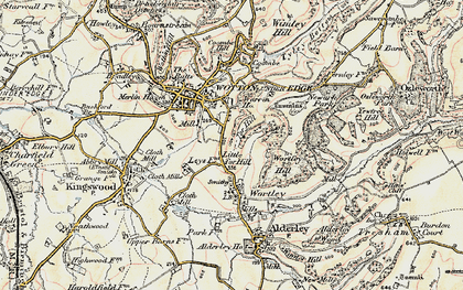 Old map of Wotton-under-Edge in 1898-1899