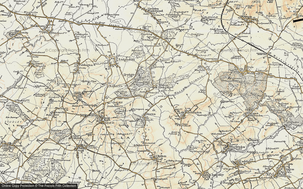 Old Map of Wotton Underwood, 1898-1899 in 1898-1899