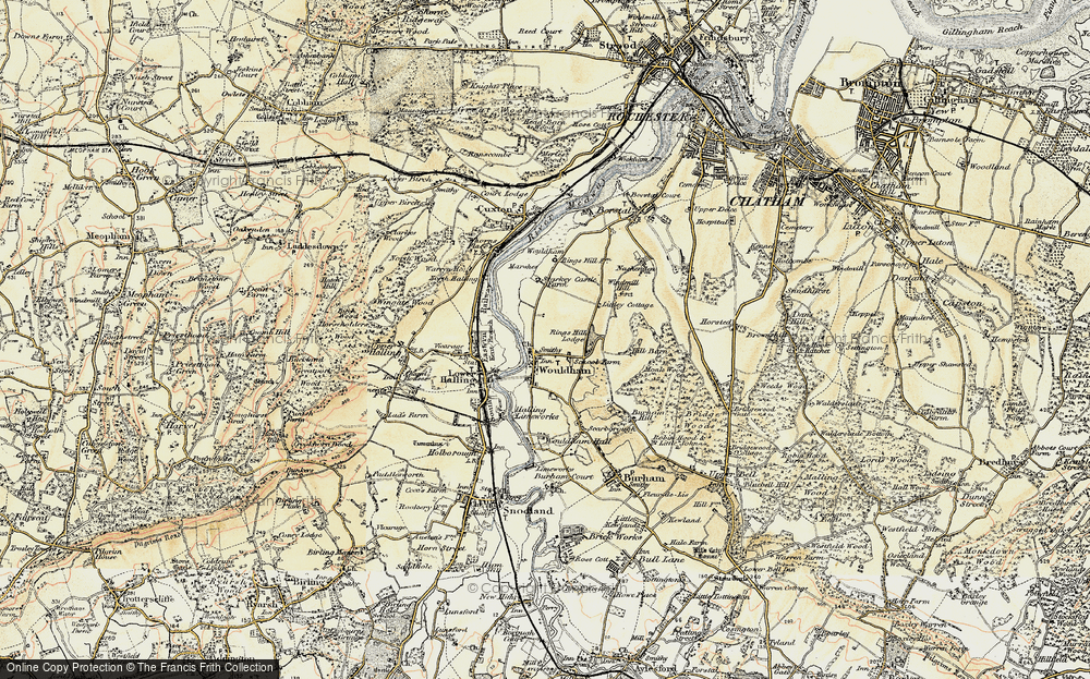 Old Map of Wouldham, 1897-1898 in 1897-1898