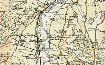 Old map of Wouldham in 1897-1898