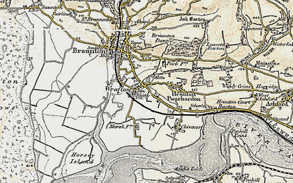 Old map of Braunton Down in 1900