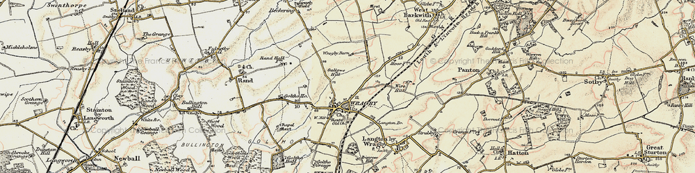 Old map of Wragby in 1902-1903