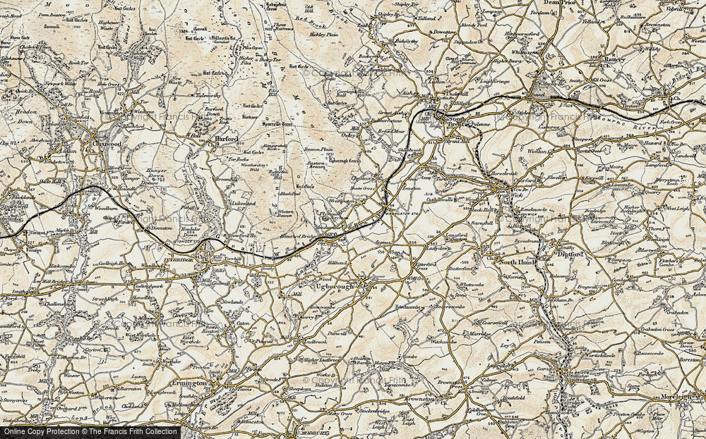 Old Map of Wrangaton, 1899-1900 in 1899-1900