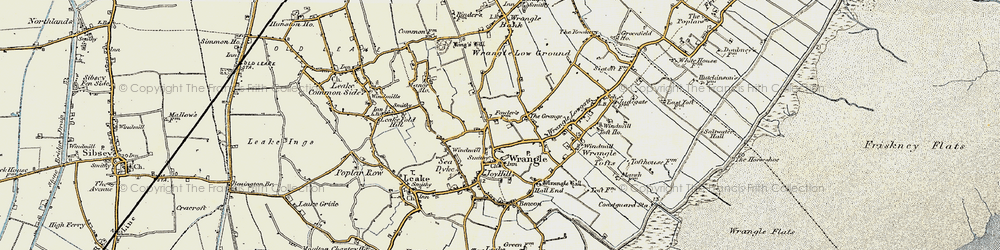 Old map of Wrangle in 1901-1902