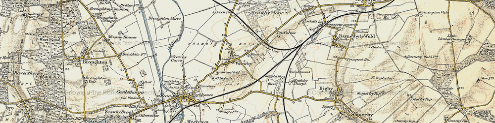 Old map of Wrawby in 1903-1908