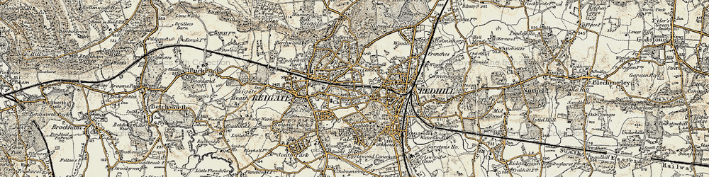 Old map of Wray Common in 1898-1909