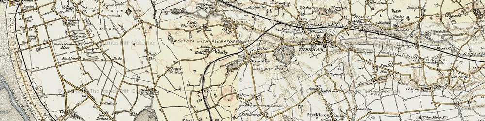 Old map of Wrea Green in 1903