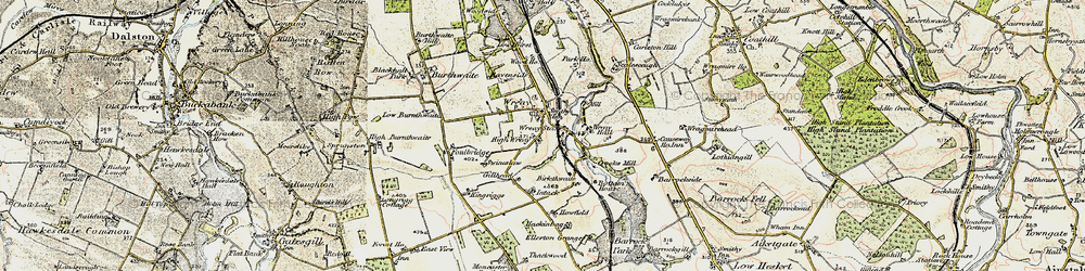 Old map of Wreay in 1901-1904