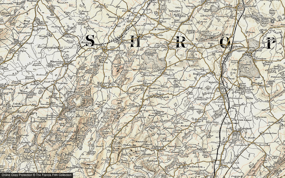 Old Map of Wrentnall, 1902-1903 in 1902-1903