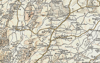 Old map of Wrentnall in 1902-1903