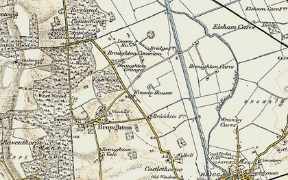 Old map of Wressle in 1903-1908