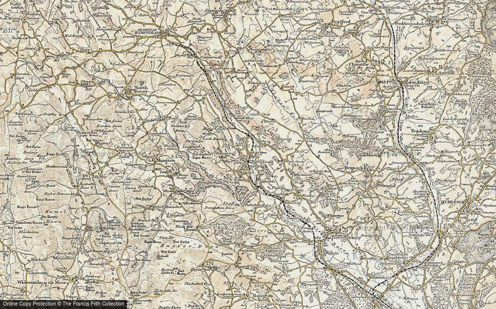Old Map of Wreyland, 1899-1900 in 1899-1900