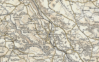 Old map of Wreyland in 1899-1900